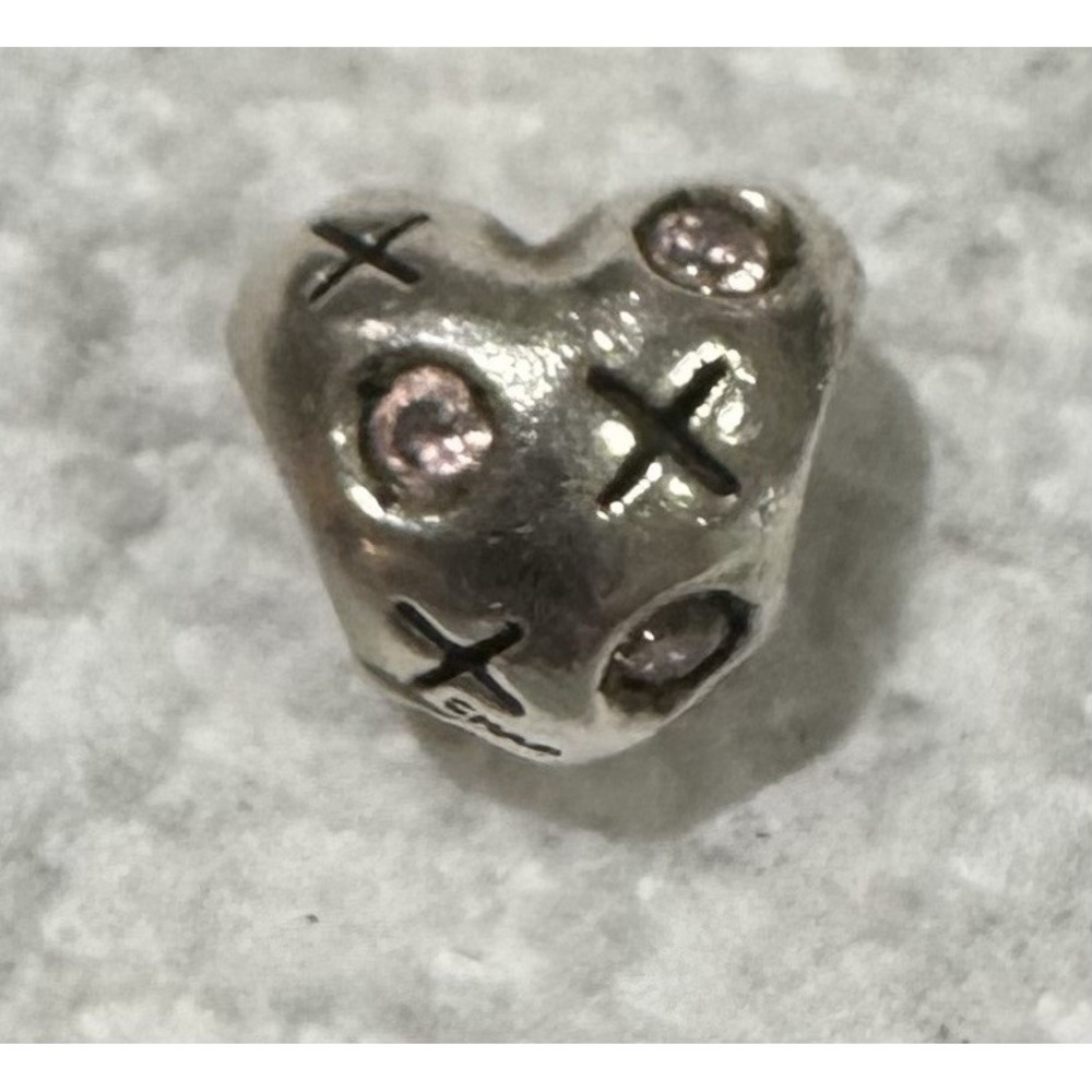 Chamilia Swarovski 2010 Ltd Edition XOXO Heart Charm‎ Bead 925 Sterling Silver